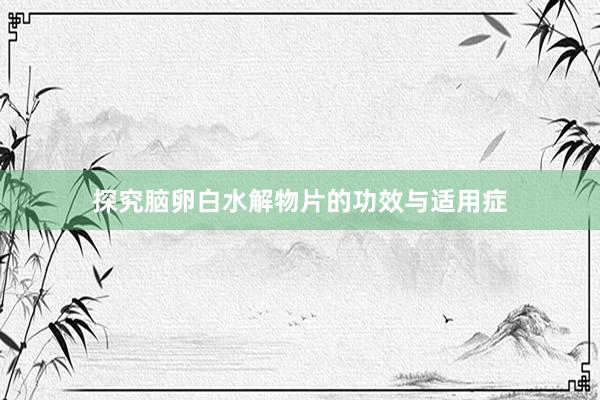 探究脑卵白水解物片的功效与适用症